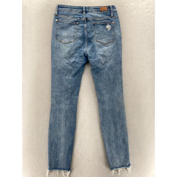 Judy Blue Jeans Women's 9/29 Skinny Fit‎ Blue Stretch Denim Distressed Raw Hem - Picture 13 of 13